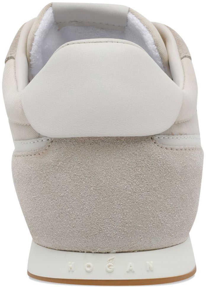 HOGAN Beige Silk And Nylon Sneakers Neutraal