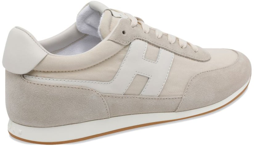 HOGAN Beige Silk And Nylon Sneakers Neutraal