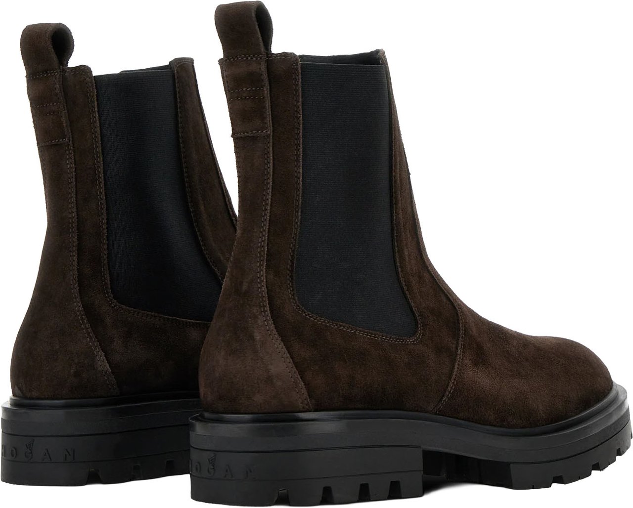 HOGAN Palissandro Brown Suede Ankle Boots Zwart