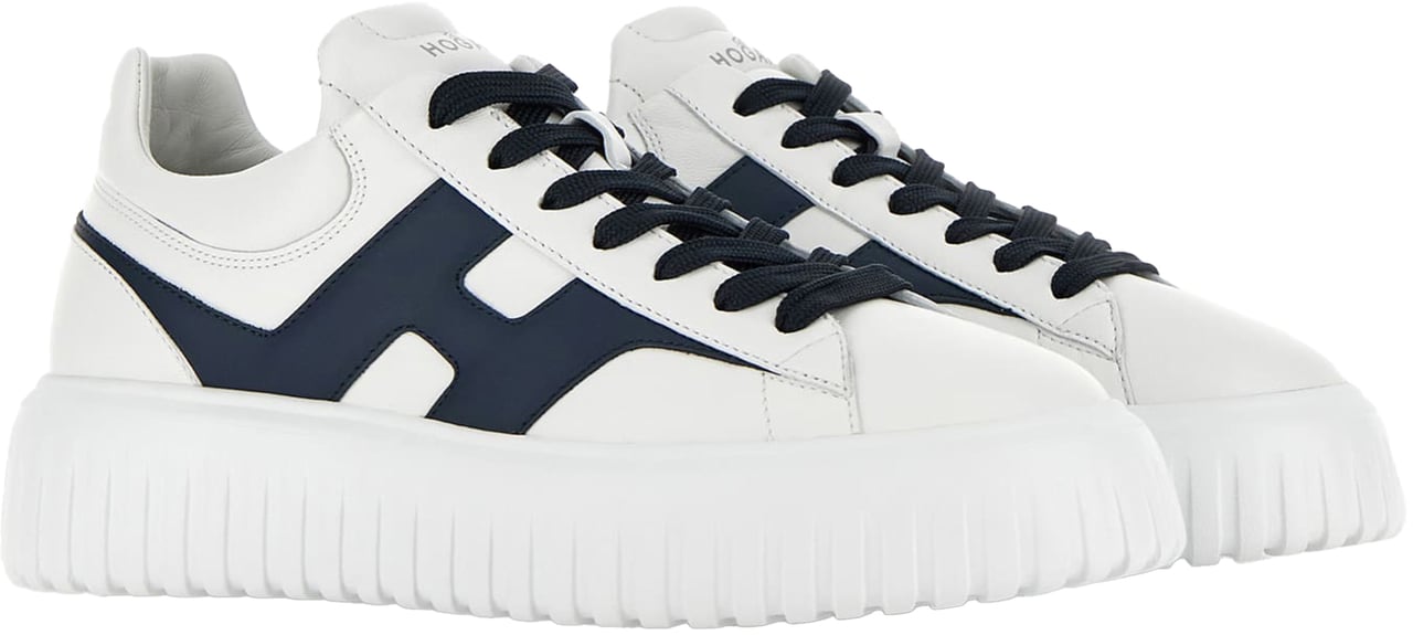 HOGAN H-Stripes Low-Top Sneakers with Smooth Leather Upper Wit