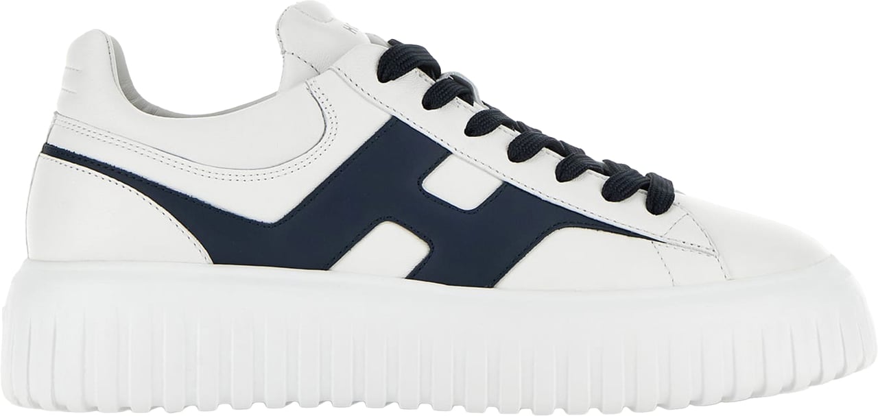 HOGAN H-Stripes Low-Top Sneakers with Smooth Leather Upper Wit