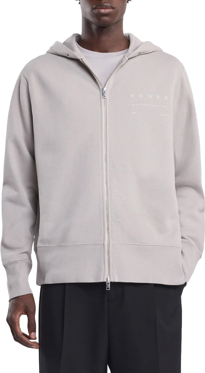 HOGAN Refined Zip Hoodie Crafted Wit