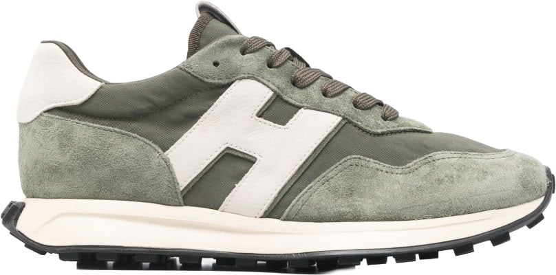 HOGAN Muted Green Sneakers With Silk Groen
