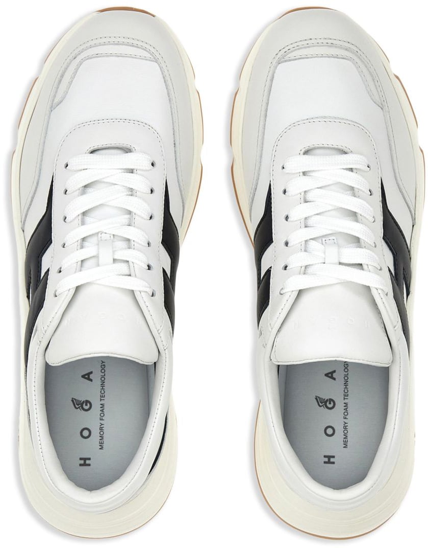HOGAN White Silk and Nylon Sneakers Wit