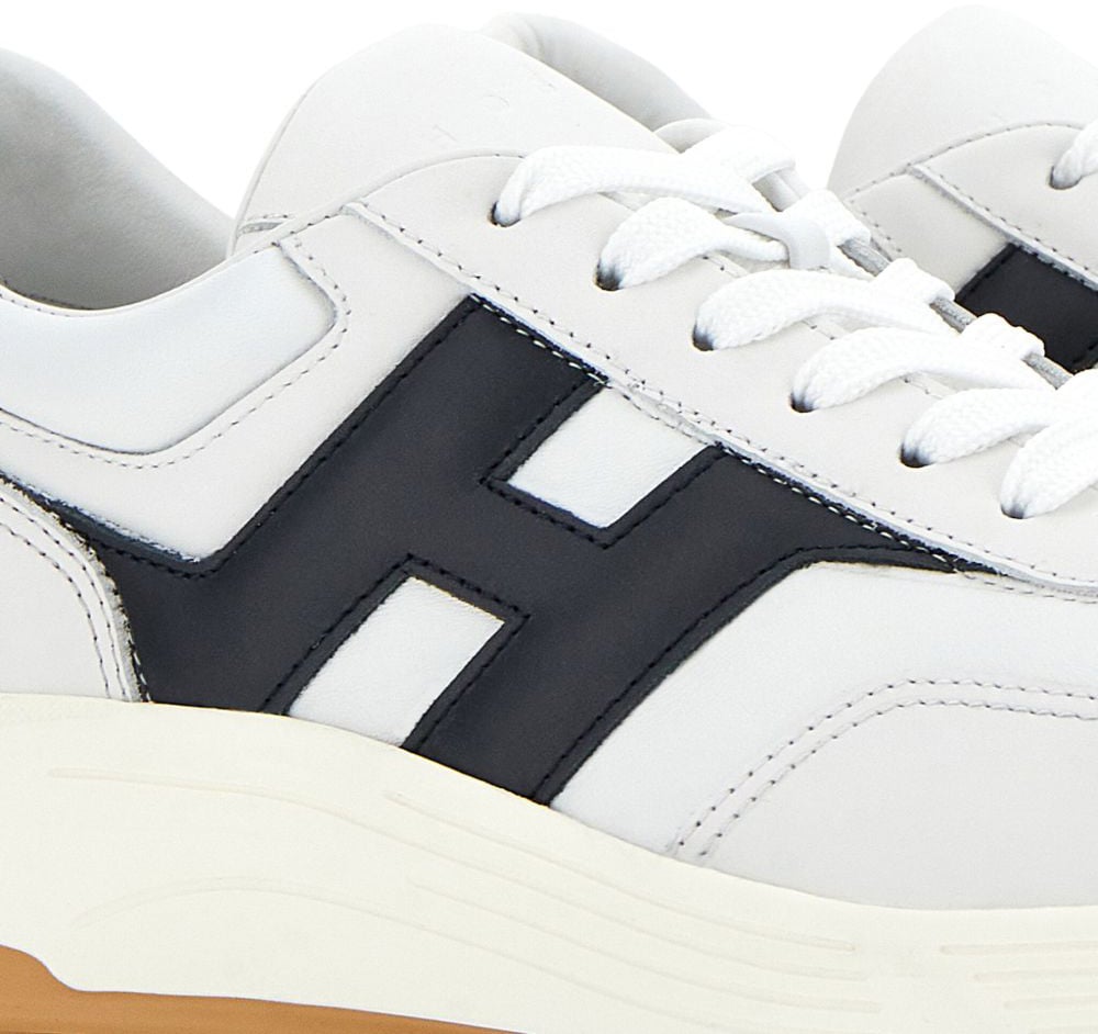 HOGAN White Silk and Nylon Sneakers Wit