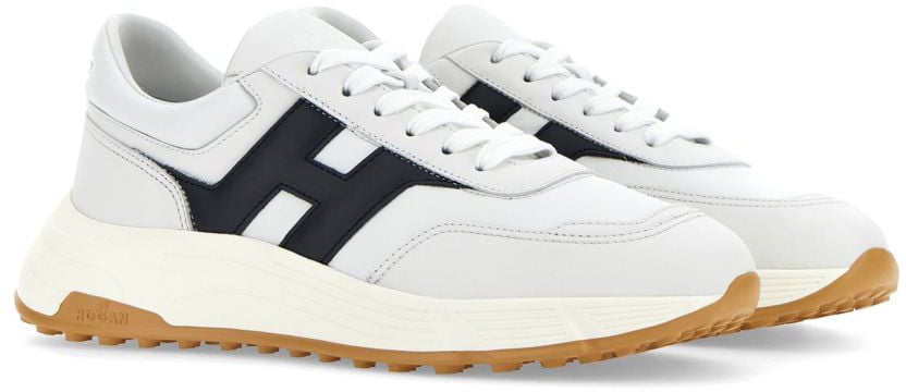 HOGAN White Silk and Nylon Sneakers Wit
