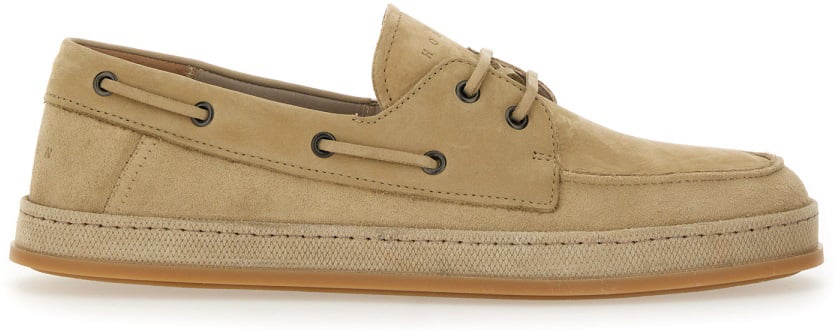 HOGAN LEATHER BOAT MOCCASIN Beige