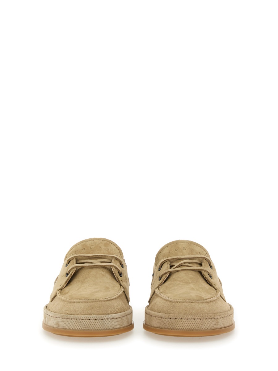 HOGAN LEATHER BOAT MOCCASIN Beige