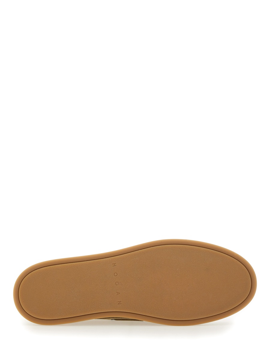 HOGAN LEATHER BOAT MOCCASIN Beige