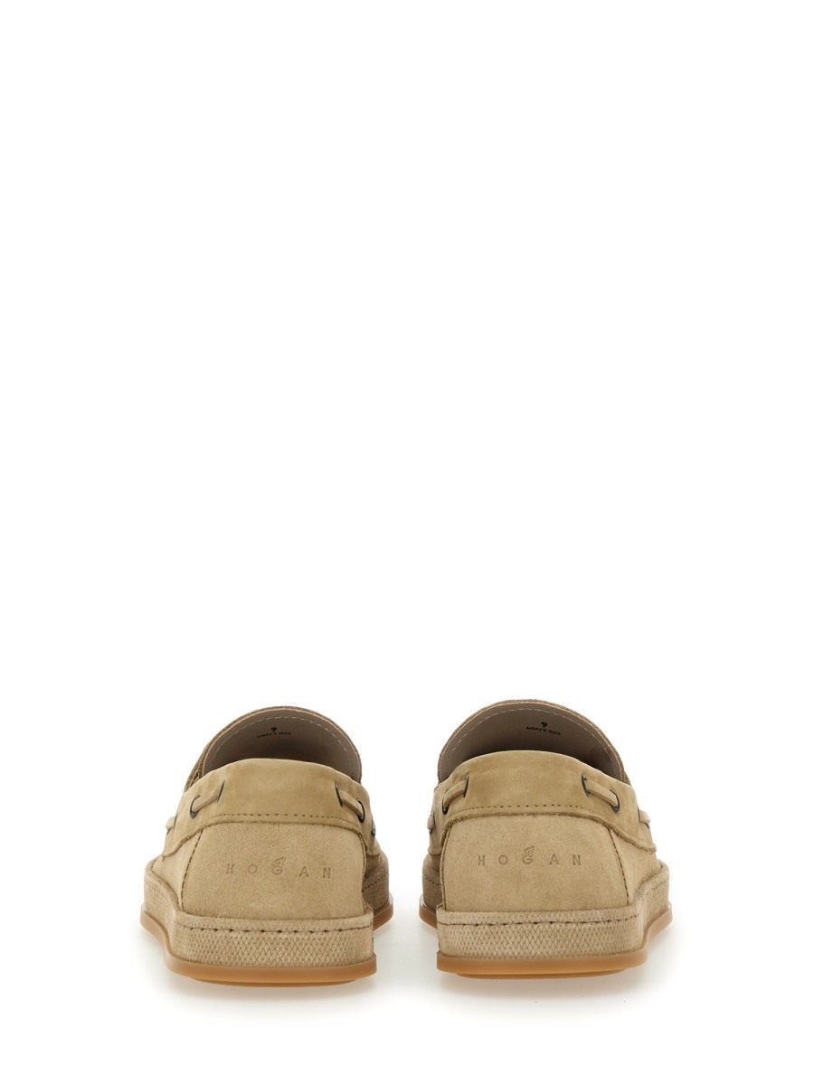HOGAN LEATHER BOAT MOCCASIN Beige