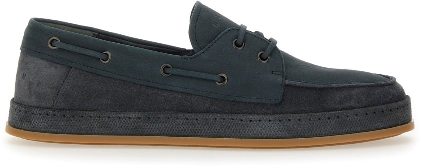 HOGAN LEATHER BOAT MOCCASIN Blauw