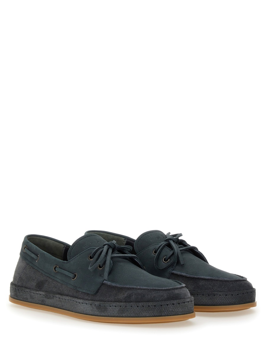 HOGAN LEATHER BOAT MOCCASIN Blauw