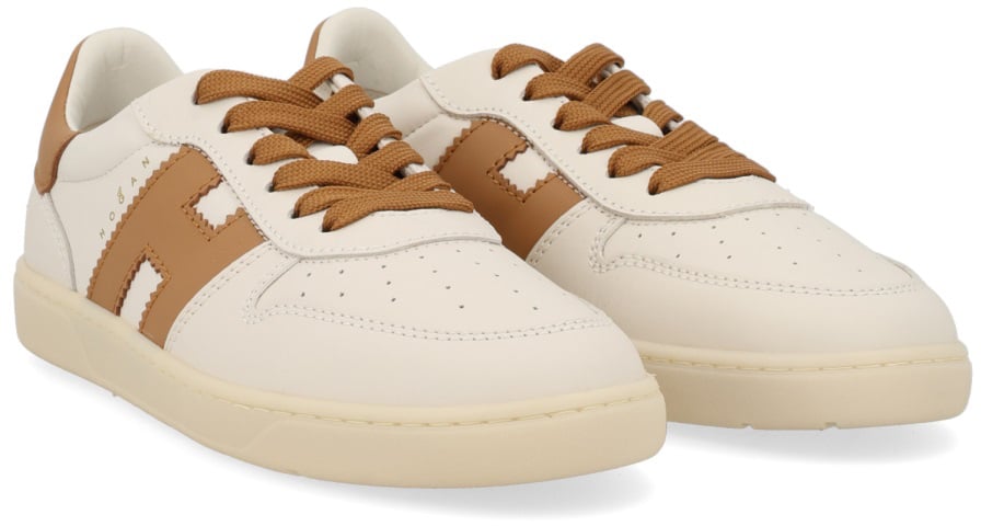 HOGAN LEATHER SNEAKER Beige