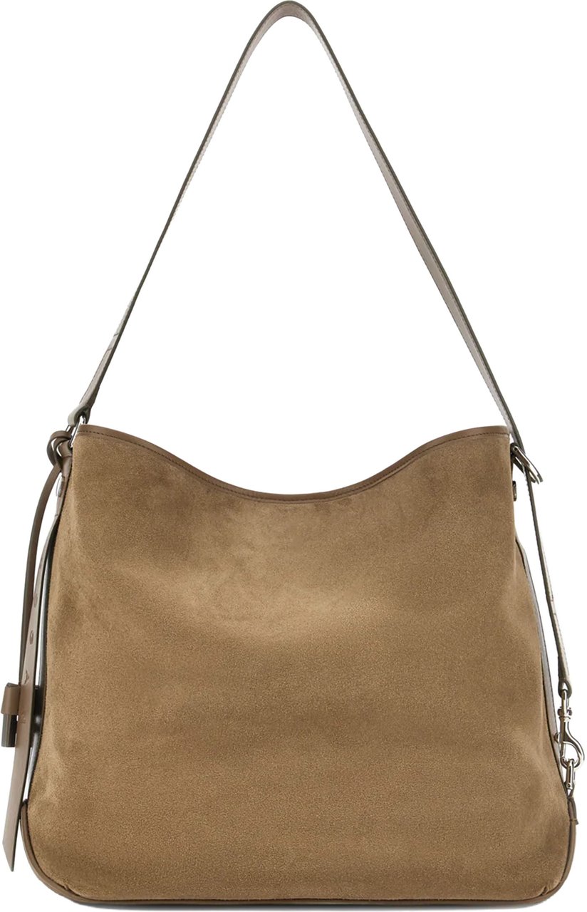 HOGAN Brown Medium Suede-Like Shoulder Handbag Bruin