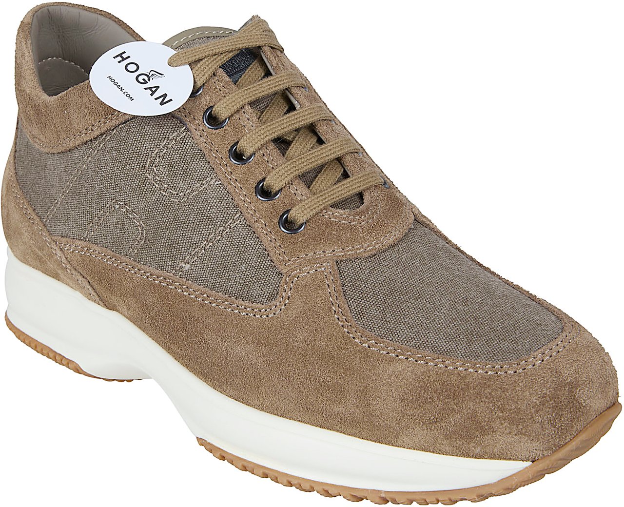 HOGAN Suede and Fabric Sneakers Bruin