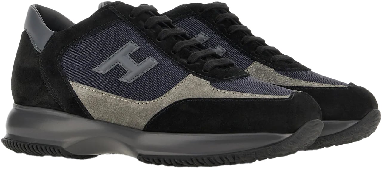 HOGAN Flat Shoes Nero Grigio Divers