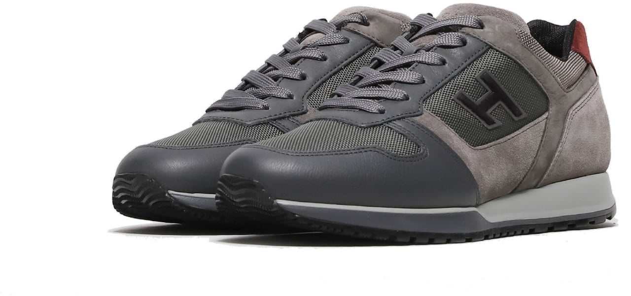 HOGAN Sneaker H321 in pelle e tessuto tecnico grigio Grijs