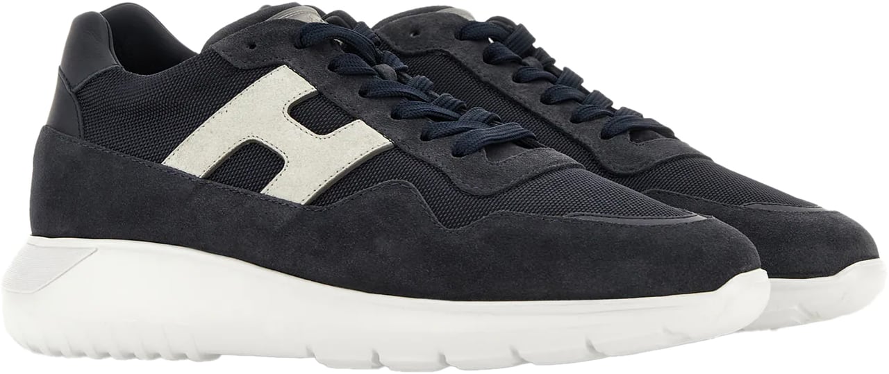 HOGAN Flat Shoes Blu Denim Scuro Blu Bianco Blauw