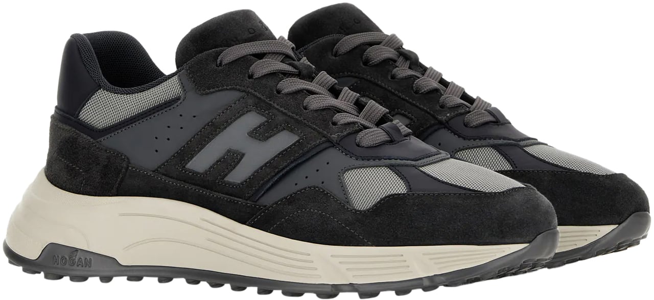 HOGAN Flat Shoes Nero Grigio Divers