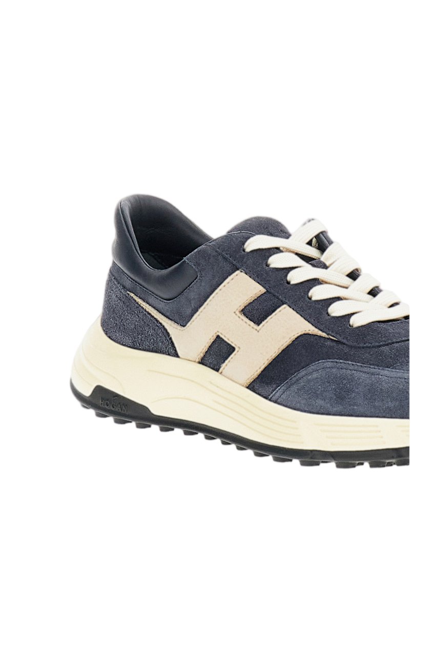 HOGAN Blue Nubuck Leather Hyperlight Sneakers Blauw