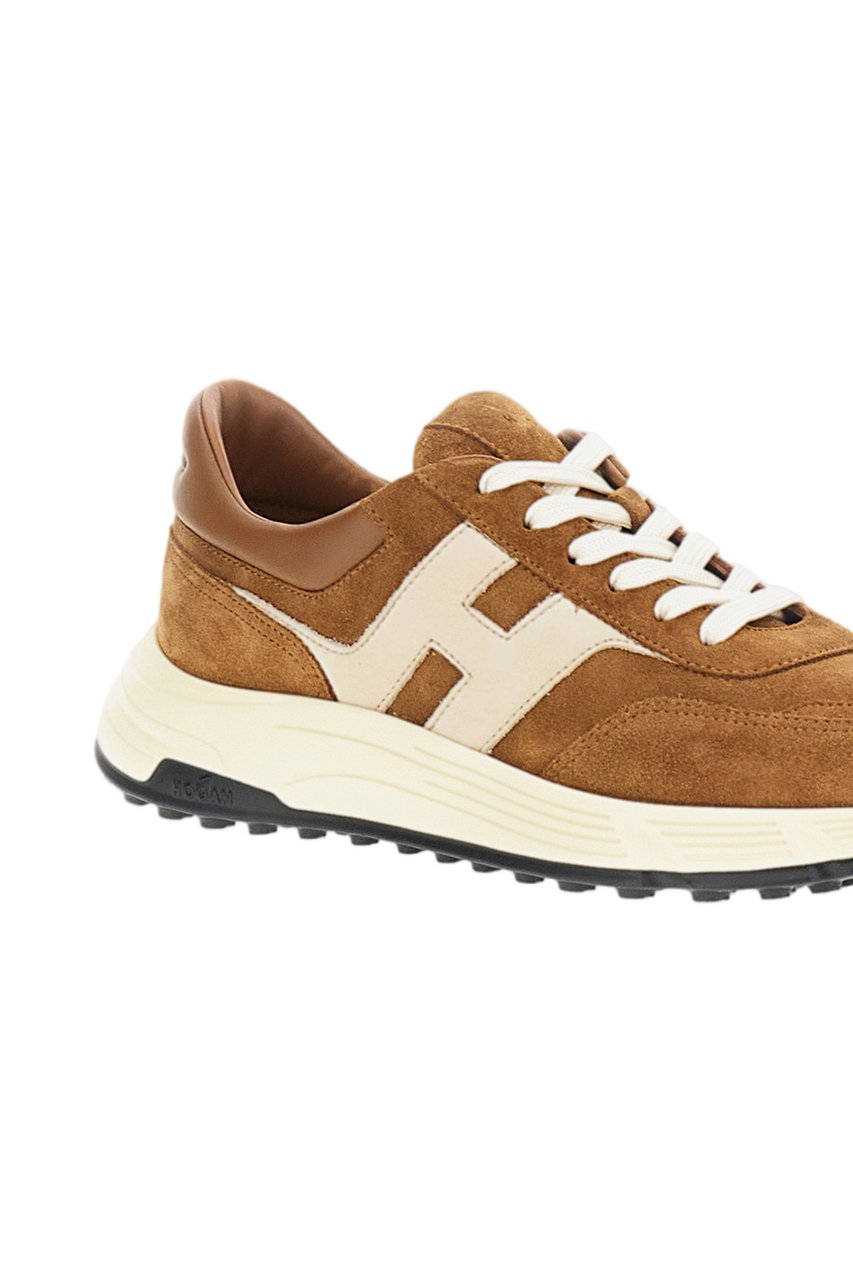 HOGAN Brown Suede Leather Hyperlight Sneakers Bruin
