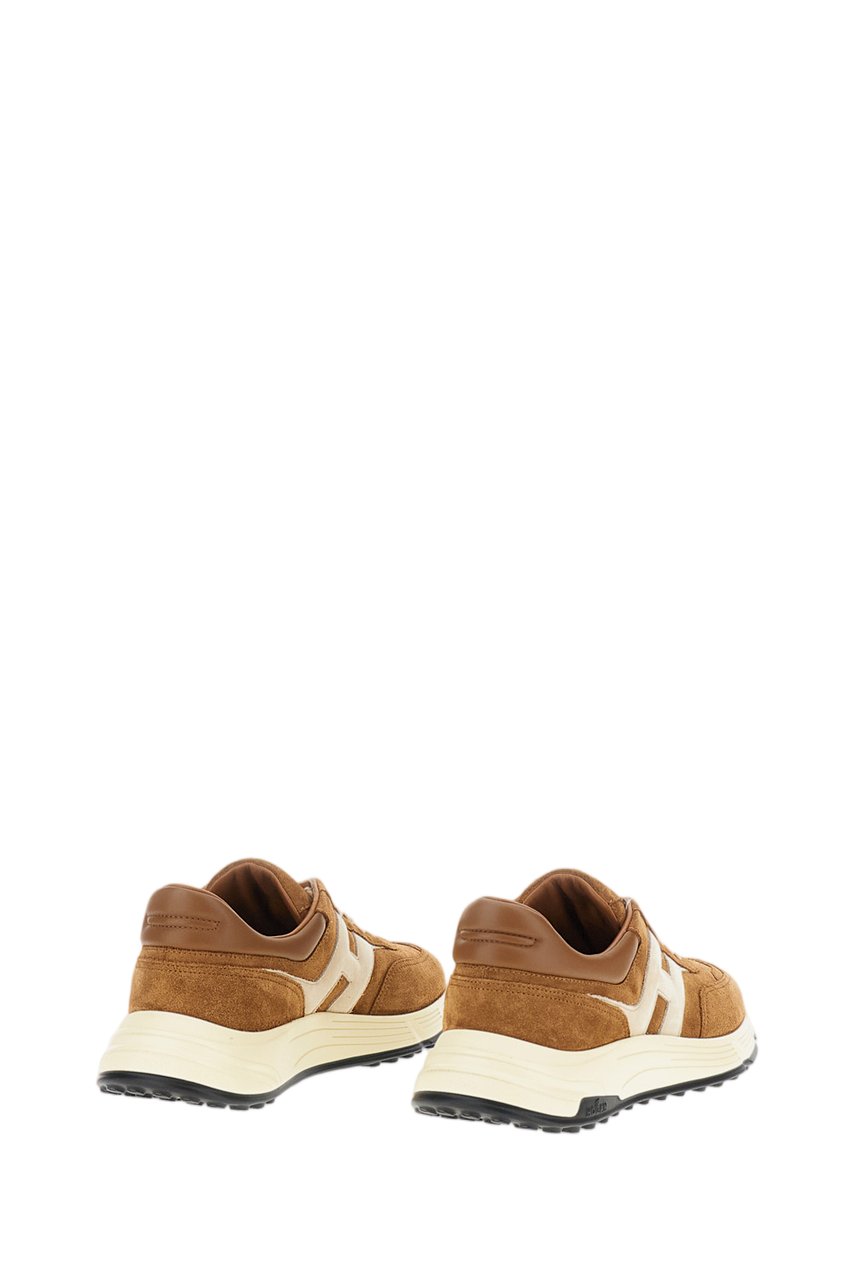 HOGAN Brown Suede Leather Hyperlight Sneakers Bruin