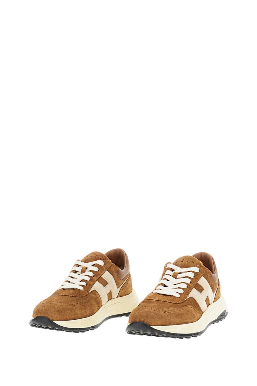 HOGAN Brown Suede Leather Hyperlight Sneakers Bruin