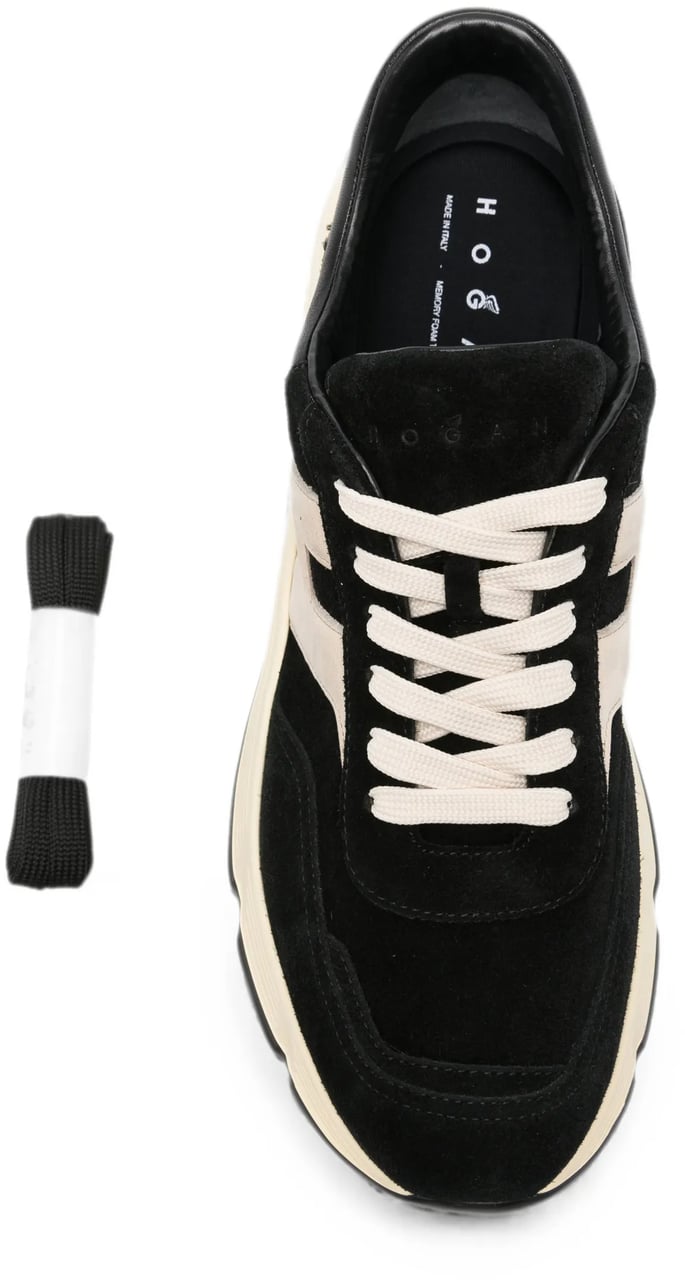 HOGAN Dark Suede Sneakers with Contrasting Logo Grijs