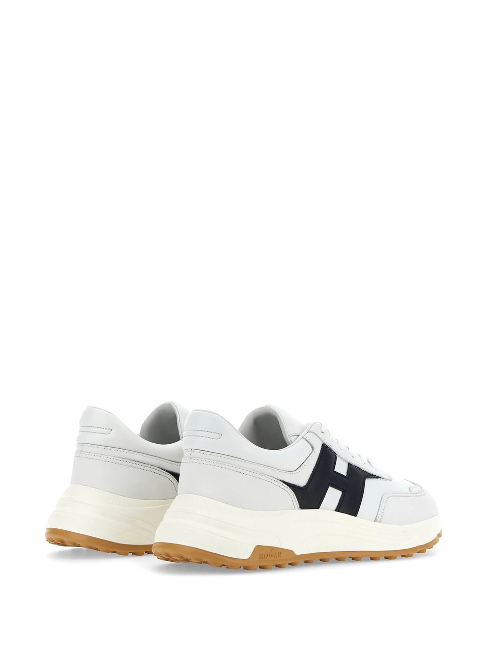 HOGAN White H Logo Lace-Up Sneakers Wit