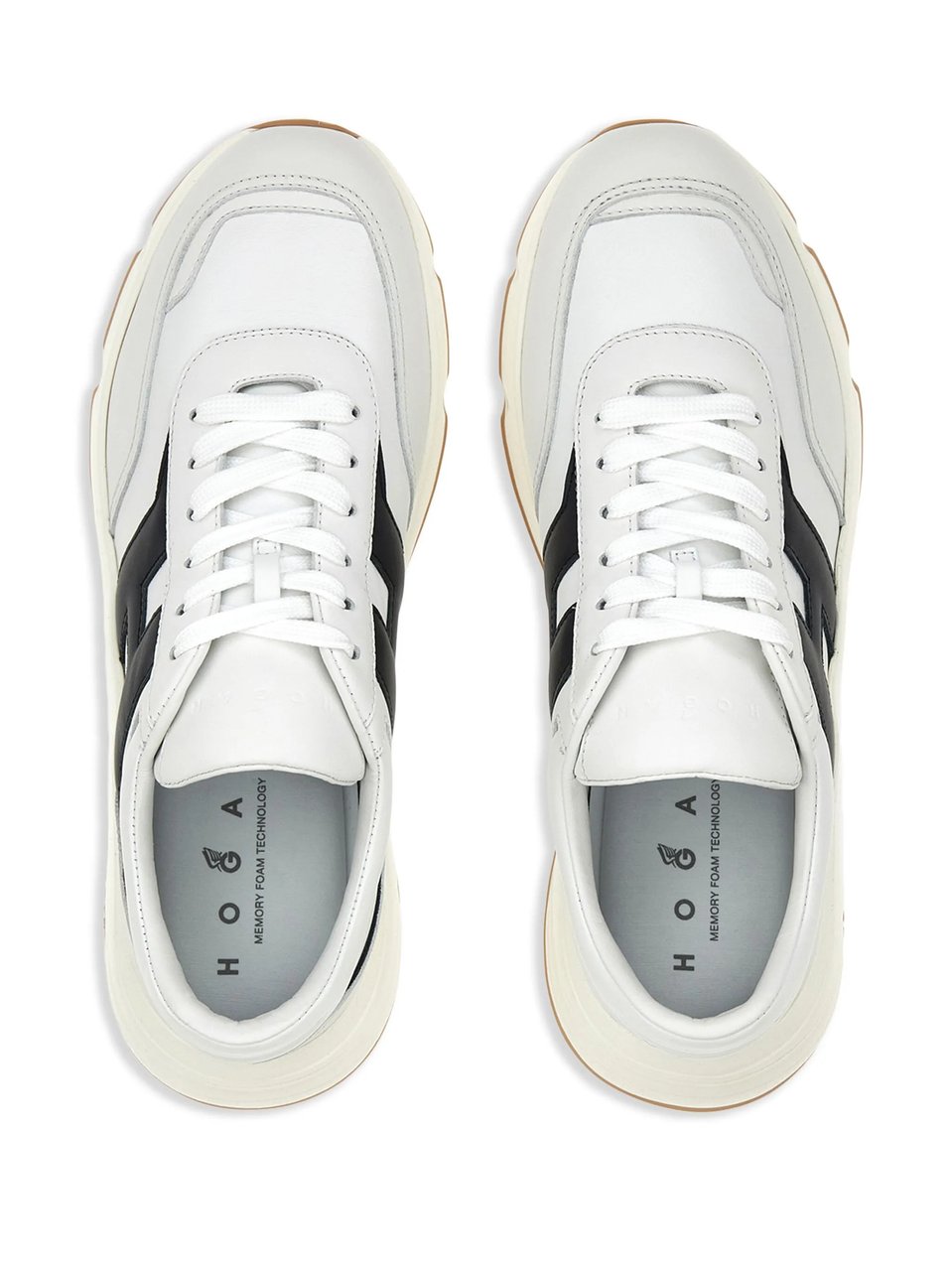 HOGAN White H Logo Lace-Up Sneakers Wit