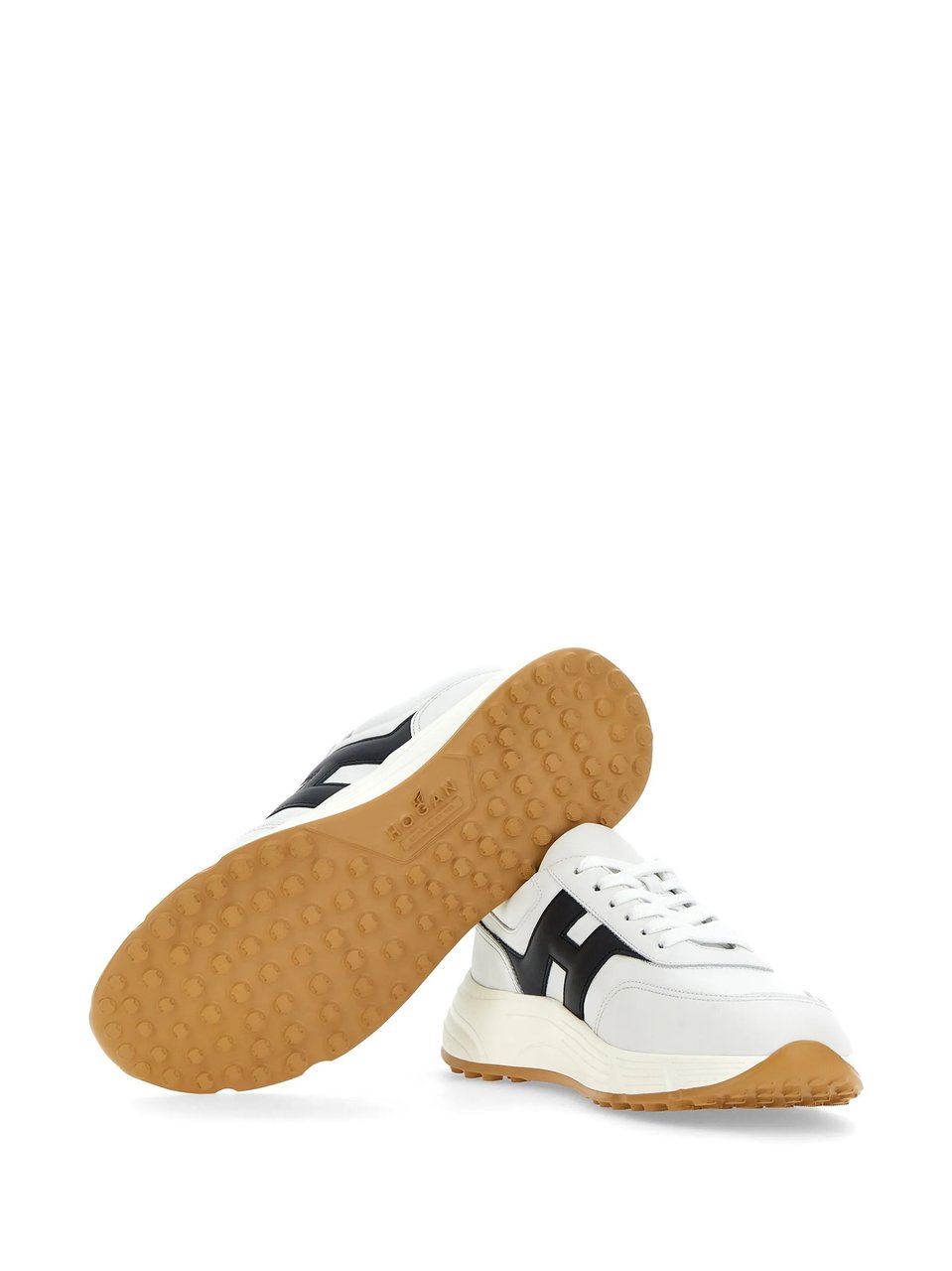 HOGAN White H Logo Lace-Up Sneakers Wit