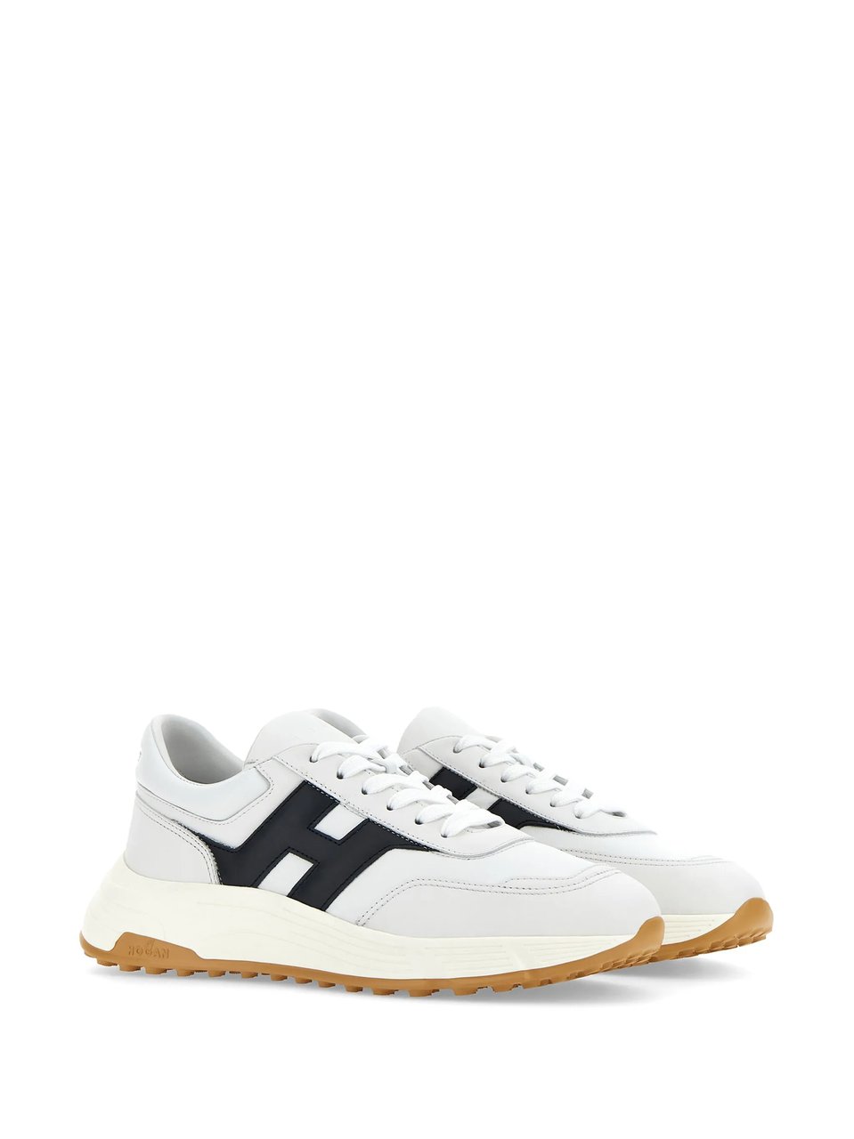 HOGAN White H Logo Lace-Up Sneakers Wit