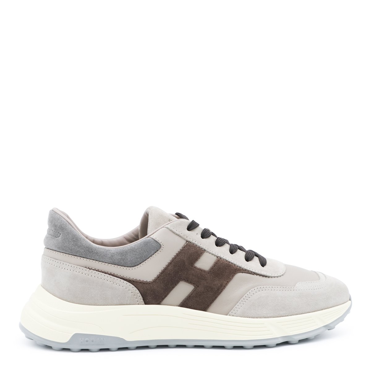 HOGAN Layered Suede and Smooth Sneakers Wit