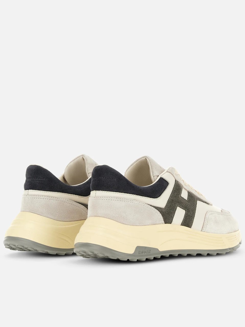 HOGAN Suede and Smooth Material Sneakers with Chunky Sole Wit