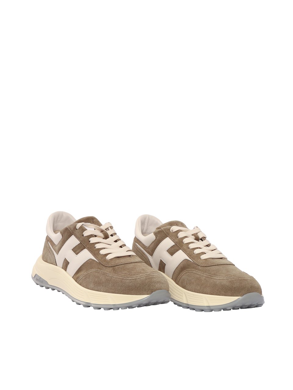 HOGAN Taupe Hyperlight Suede Logo Sneakers Bruin