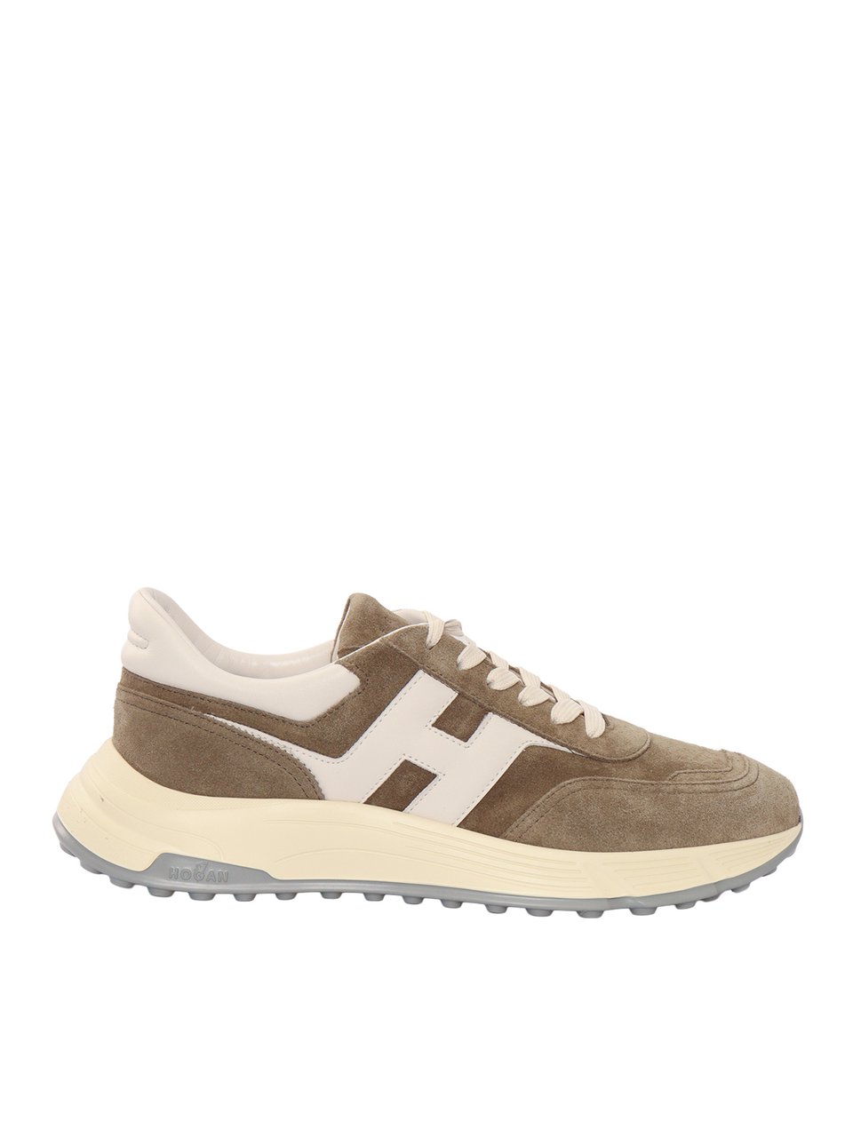 HOGAN Taupe Hyperlight Suede Logo Sneakers Bruin