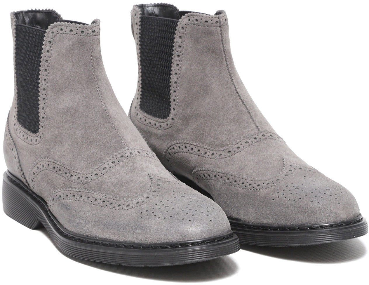 HOGAN Stivaletto Hogan con elastici in suede grigio Grijs