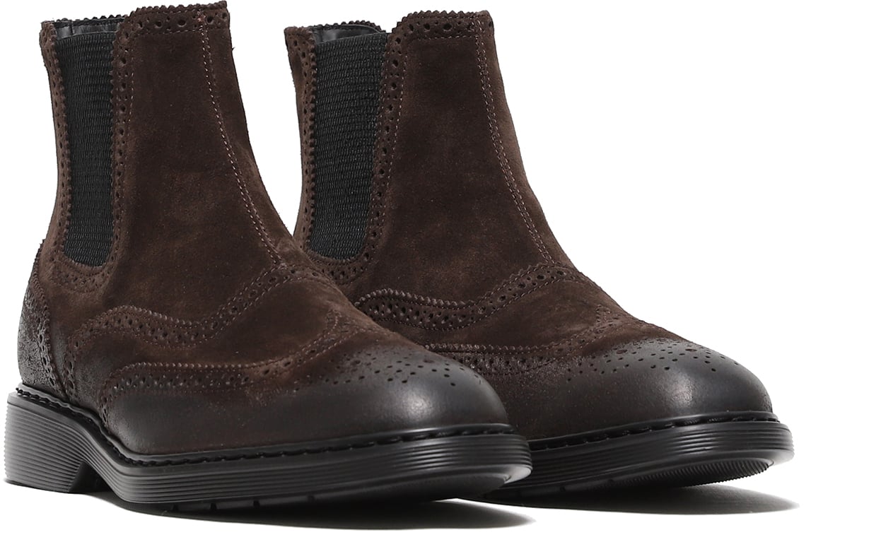 HOGAN Stivaletto in suede ebano anticato Bruin