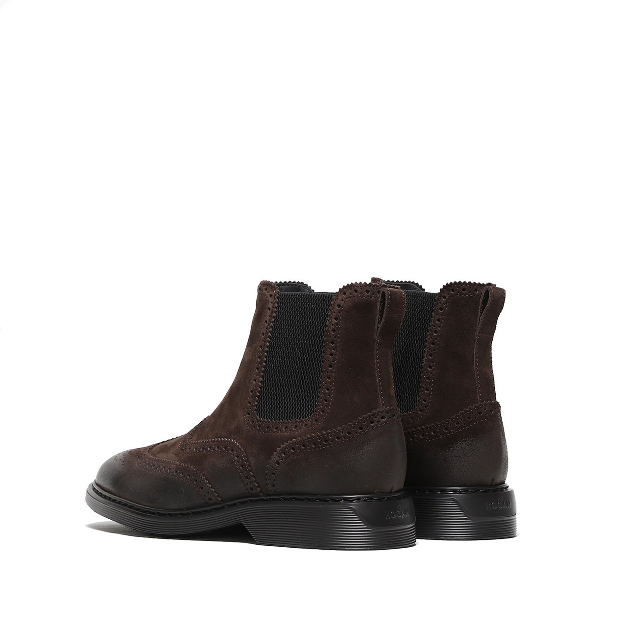 HOGAN Stivaletto in suede ebano anticato Bruin