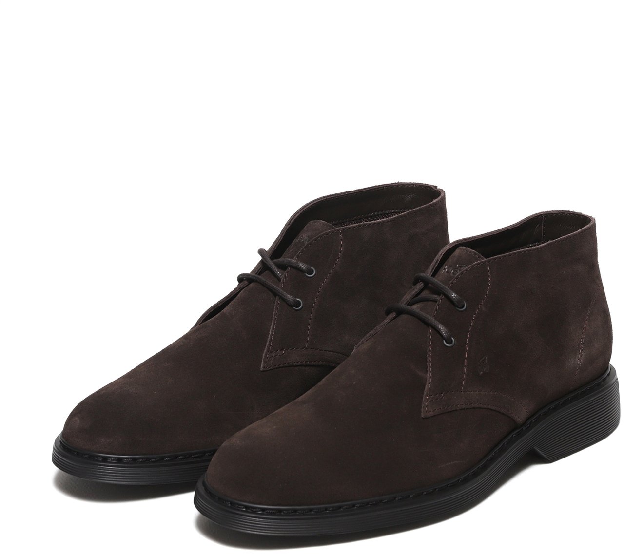 HOGAN Polacchina allacciata due buchi in pelle in suede ebano Bruin