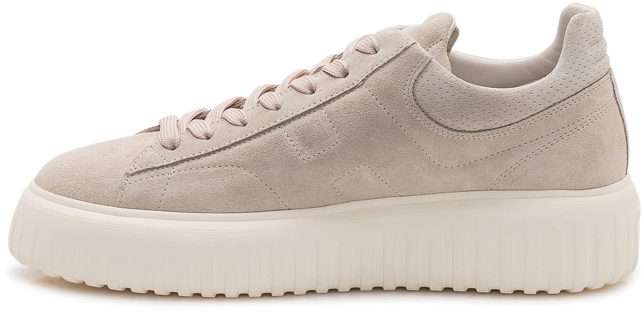HOGAN Sneakers Basse con Lacci e Suola Spessa Beige