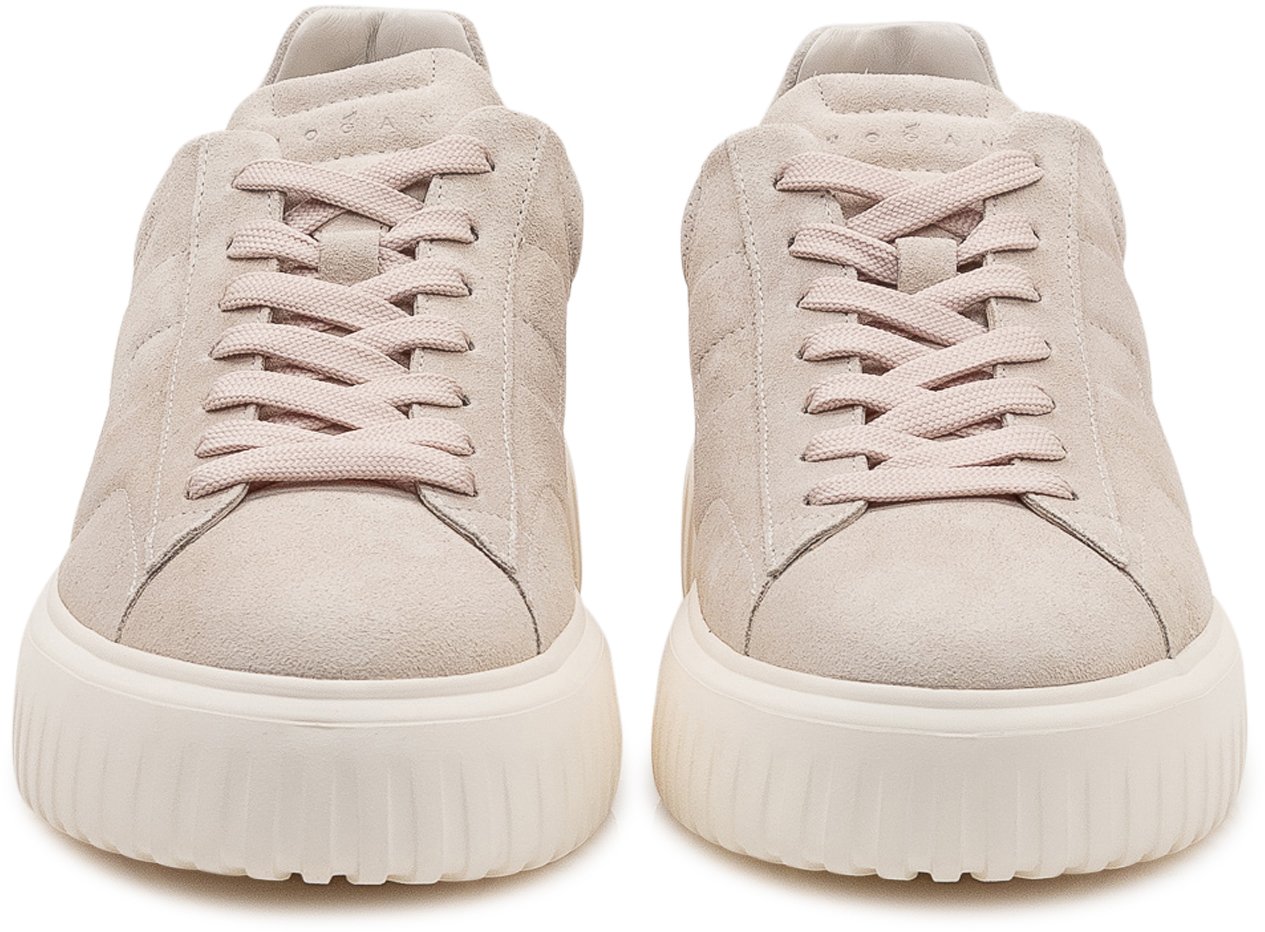 HOGAN Sneakers Basse con Lacci e Suola Spessa Beige