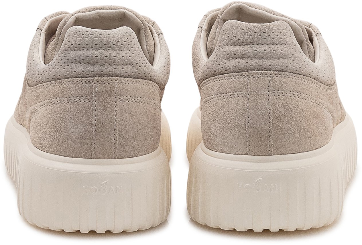 HOGAN Sneakers Basse con Lacci e Suola Spessa Beige