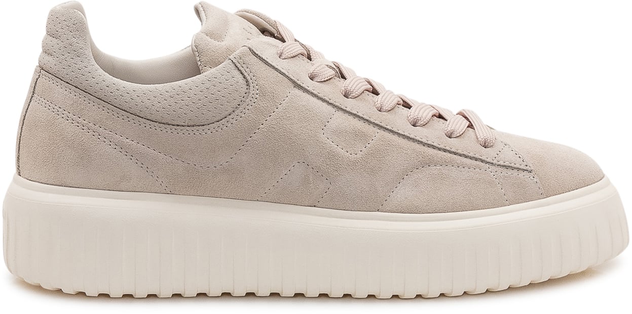HOGAN Sneakers Basse con Lacci e Suola Spessa Beige