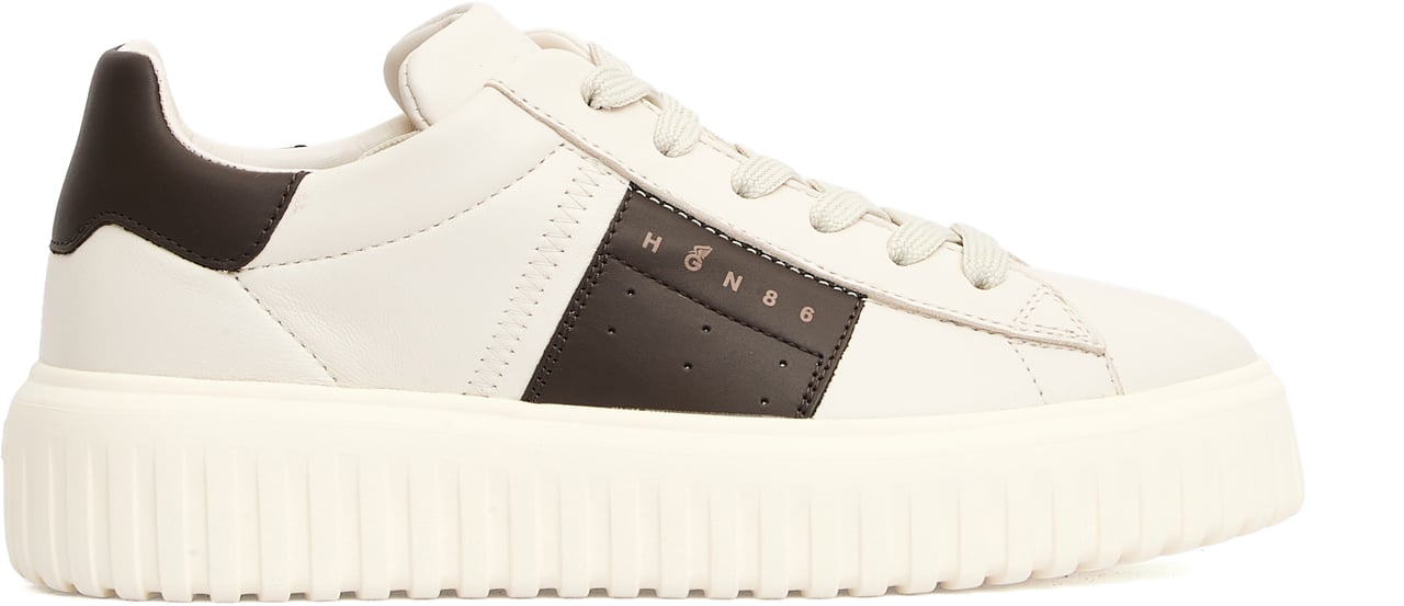 HOGAN Sneakers H Stripes Pelle Burro Marrone Wit