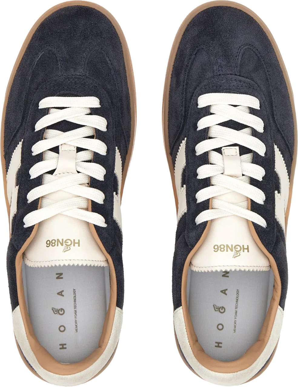 HOGAN Low-Top Suede Sneakers with Contrasting Accents Blauw