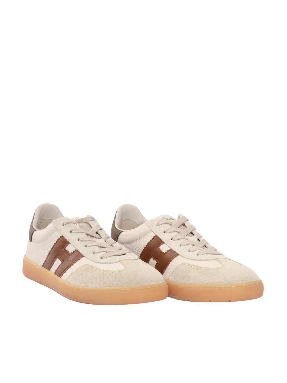 HOGAN Cool Smooth Suede Panel Sneakers Neutraal