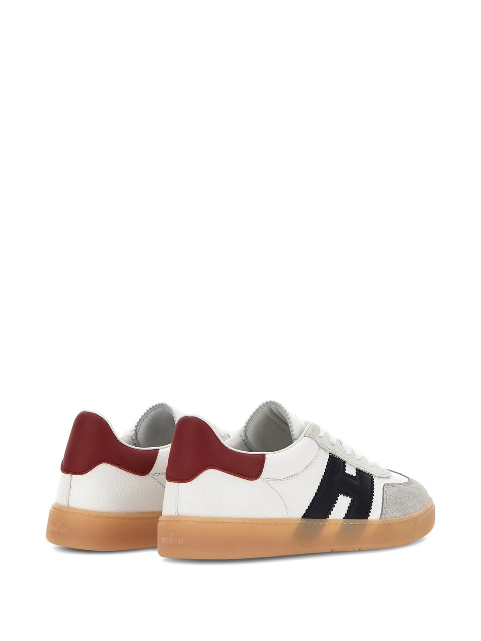 HOGAN White Low-Top Suede Overlay Logo Sneakers Wit