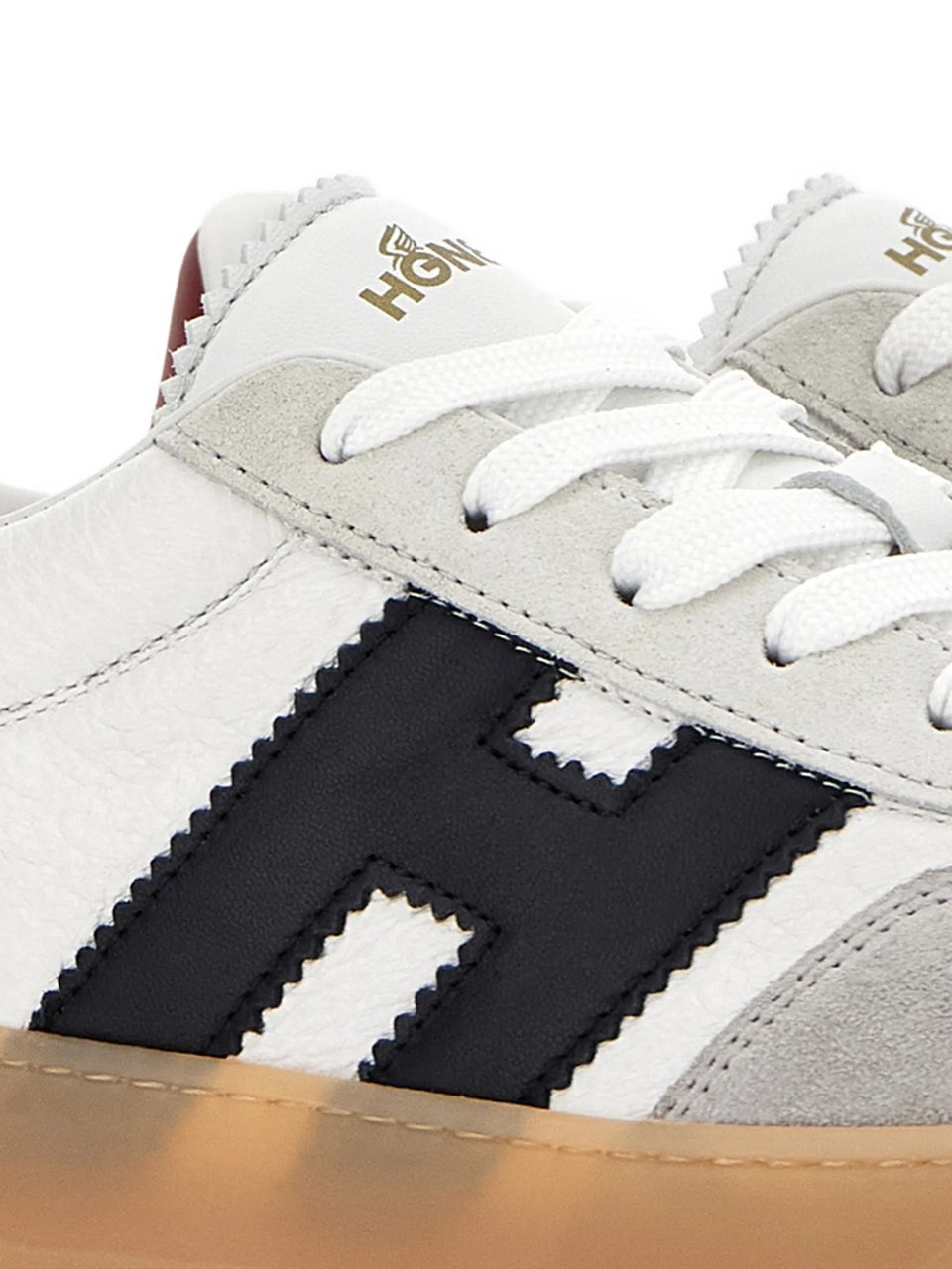 HOGAN White Low-Top Suede Overlay Logo Sneakers Wit