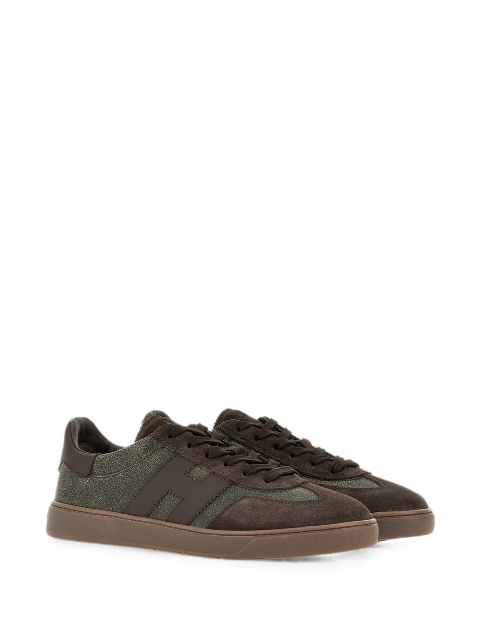 HOGAN Low-Top Sneakers With Textured Materials And Tonal Logo Zwart